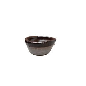 pottery brown and beige bowl clay